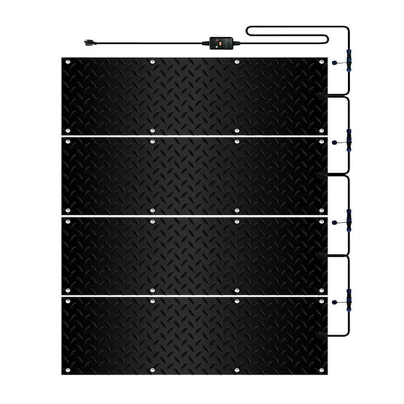 4pcs Snow Melting Mats Outdoor, Heated Driveway Mats, Heat Mats for Snow, No-Slip Heated Driveway Mats with Timer and Power Cord ,Power Tools