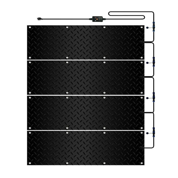 4pcs Snow Melting Mats Outdoor, Heated Driveway Mats, Heat Mats for Snow, No-Slip Heated Driveway Mats with Timer and Power Cord