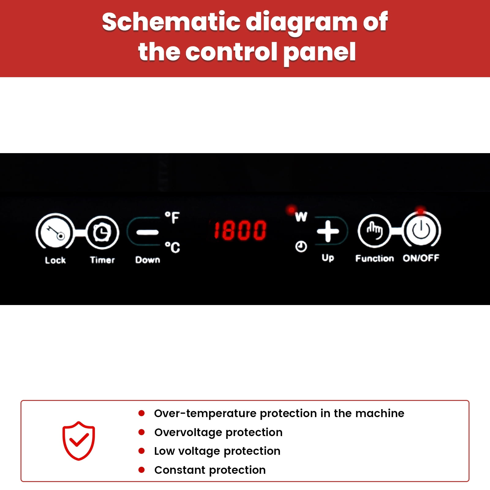 iMeshbean Portable Electric Cooktop Electric Stove Single Burner Ceramic Cooktop 1800W 110