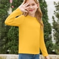 thumbnail image 4 of Otqutp 5-14 Years Girls Long Sleeve T Shirts Kids Fall Fashion Tops Crewneck Basic Tees Girls Shirts Cotton T-Shirts Loose Tunic Tops (a-Yellow,7-8 Years), 4 of 7