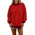 thumbnail image 2 of Hontri Oversized Sweatshirts for Women Crewneck 2026 Fall Outfits Long Sleeve Pullover Sweatshirt, Soft Loose Basic Tops, Casual Lounge Work Daily Wear, Fashion Travel Clothes Red 3Xl, 2 of 6