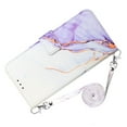 thumbnail image 5 of for Samsung Galaxy A25 5G PU Leather Wallet case, Marble Pattern Credit Card Holder,Flip Folio Book Kickstand Cover Women Men with Long + Short Strap for Samsung Galaxy A25 5G, White/Purple, 5 of 9