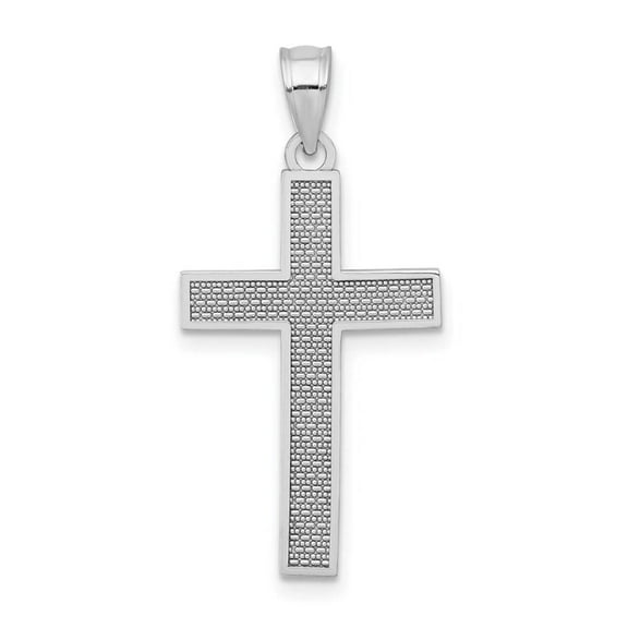 14K White Gold Cross Pendant K4973