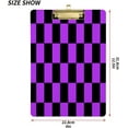 thumbnail image 2 of FMSHPON Checkered Pattern Tile Background Black Purple Clipboard Hardboard Wood Nursing Clip Board and Pull for Standard A4 Letter 13x9 inches, 2 of 7