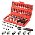 thumbnail image 1 of 46 Pcs Socket Screwdriver Set - 1-4" With Ratchet, Wrenches, Bits, Extensions, Adaptor & Tool Box - Complete Kit | For Home Use & Professional Use | Compact, Portable Design, Easy Use, 1 of 5