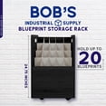 thumbnail image 2 of BISupply Blueprint Storage Rack - 20 Slot Black Rolling Map Holder on Wheels, 2 of 2