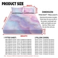 thumbnail image 7 of Jiueut Blue Marble Print Twin Size 3 Pieces Bed Sheet Set, Comfy Bedroom Decoration Cozy Easy Clean Fitted Sheet 2 Pillowcase for Women Men, 7 of 7