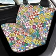 thumbnail image 4 of FOR U DESIGNS Colorful Daisy Pattern Car Seat Cover Wear-Resistan Car Seat Protectors Stretch Split Bench Compatible Car Interior Covers Universal Fit for Vehicles Trucks and SUVs, 4 of 7