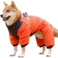 thumbnail image 1 of Pet Winter Warm Reflective Snowsuit Padded With Tow Hook (2XL, Orange), 1 of 4