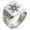 Silver, variant on Stainless Steel Metatron’s Cube Geometric Pattern Biker Style Polished Ring
