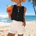 thumbnail image 4 of Diufon Womens Linen Crop Tank Tops Summer Beach Casual Shirts Sleeveless Loose Elegant Going Out Blouses, 4 of 10