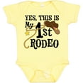 thumbnail image 3 of Inktastic Yes, This is My 1st Rodeo Cowboy Hat with Pink Band, Lasso Girls Baby Bodysuit, 3 of 5