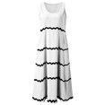 thumbnail image 5 of Sngxgn Women's Summer Dresses Collar V Neck Sleeveless Midi Dress Causal Stripes Ribbed Knit Bodycon Dresses(White,XL), 5 of 6