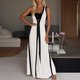 thumbnail image 1 of WILLBEST Vestidos Verano para Mujer Moda Mujer Cuello Pico Color Contraste Patchwork sin Mangas Vestido Casual Extra Grande, 1 of 3