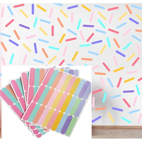 600 Pcs Colorful Confetti Wall Stickers,Bexikou Wall Decals Colorful Wallpaper for Kids Nursery Girls Bedroom