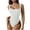 White, variant on Fmbrln Womens One Piece Swimsuit Sexy Solid Color Bathing Suit Wide Strap Backless High Cut Swimwear