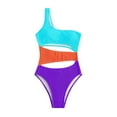 thumbnail image 4 of Conjunto de traje de baño de Bikini calado todo en uno cómodo sin espalda con empalme de Color sólido para mujer con estilo OAVQHLG3B Store  lin121212, 4 of 4