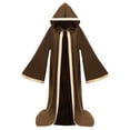 thumbnail image 4 of JOANKDMI Women Dark Sorcerer Grim Reaper Costume Full Length Hooded Cloak with Wide Trim and Flared Sleeves for Gatherings Disguise Gear, 4 of 5