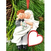 Christmas Tree Ornaments Mr and Mrs Ornament Wedding Gifts for Couple Just Married Decorations Bride Groom Newlywed First Xmas Together with Bonus Pen Marker to Personalized