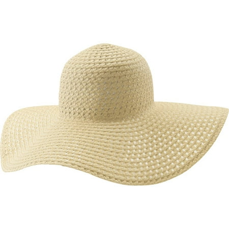 Women's Natural Wide Brim Straw Floppy H
