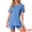 Blue, variant on DARING DIVA Women's Pajama Set Split Jersey Knit Tops with Fitted Shorts S Black