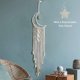 thumbnail image 1 of Colgante de pared tejido de macramé bohemio, atrapasueños de estrella de luna creciente de ganchillo con borla larga, cordón de algodón blanco hecho a mano,11 Feliz Sencillez, 1 of 4