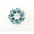 thumbnail image 2 of Faship Gorgeous Teal Rhinestone Crystal  Floral Wreath Brooch Pin, 2 of 5