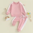 thumbnail image 4 of Gupgi Ensemble 2 Pcs Sweatshirts à Manches Longues Col Rond Contrasté pour Bébé Filles Pantalons Jogger Tenues Automne Hiver, 4 of 8