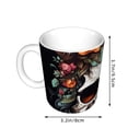 thumbnail image 2 of Yiaed Flower Horn Skull Print Ceramics Coffee,Large Handle Design,Extra Large Tea and Coffee Cup for Office and Home Mugs, 2 of 6