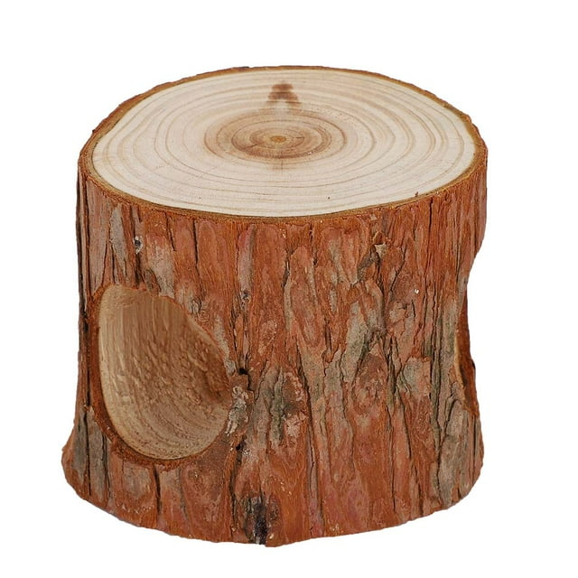 Wooden Hamster Tunnel Chew Toy Tree Hole Gerbils Play Rest Exercise Tube Accessory