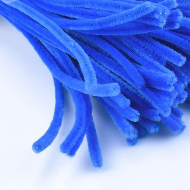 Craft Pipe Cleaners 100 PCS Blue Chenille Stem 6MM x 12 Inch Twistable Stems Varillas para esculpir flexibles para niños para manualidades y artes (Azul) WD.WDQZL necesidades diarias