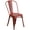 Distressed Kelly Red, variant on Bowery Hill Metal Curved Slat Back Dining Side Chair in Distressed Kelly Red