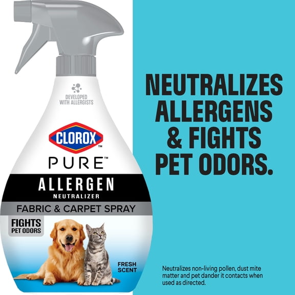 Clorox PURE Allergen Neutralizer Fabric and Carpet Spray, Fights Pet Odors, Fresh Scent, 26 Fl Oz.