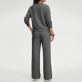 thumbnail image 5 of Women'S 2 Piece V Neck Lounge Set Matching Sweatsuits Lounge Sets For Women Airport Travel Outfits Comfy Athleisure Fall Winter Clothes Wide Leg Palazzo Pants, 5 of 9