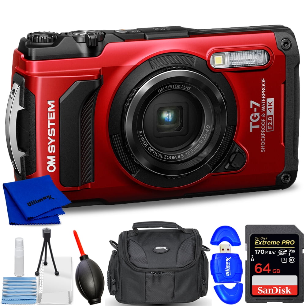 Olympus OM SYSTEM Tough TG-7 Point-and-Shoot Digital Camera (Black
