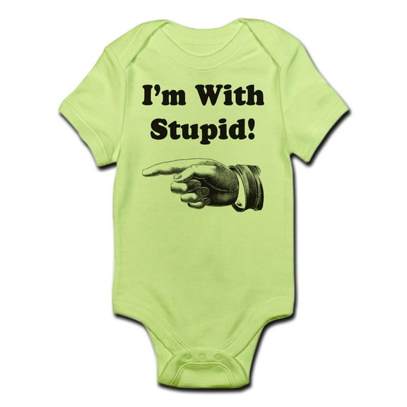CafePress - I'm With Stupid! Infant Bodysuit - Baby Light Bodysuit