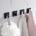 thumbnail image 3 of Eowihor Ganchos Autoadhesivos Ganchos Adhesivos Gancho para Toallas Negro Mate Gancho de Pared Resistente Impermeable Acero Inoxidable Ideal para baño y Dormitorio 4 Paquetes, 3 of 5