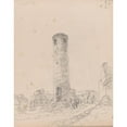 thumbnail image 3 of James Moore 20x24 Black Modern Framed Museum Art Print Titled - Abernethy Tower, Scotland (1792), 3 of 5