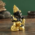 thumbnail image 3 of Estatua de resina de Ganesha, 8 x 6 x 12,5 cm, dios hindú, color negro y dorado, 3 of 3
