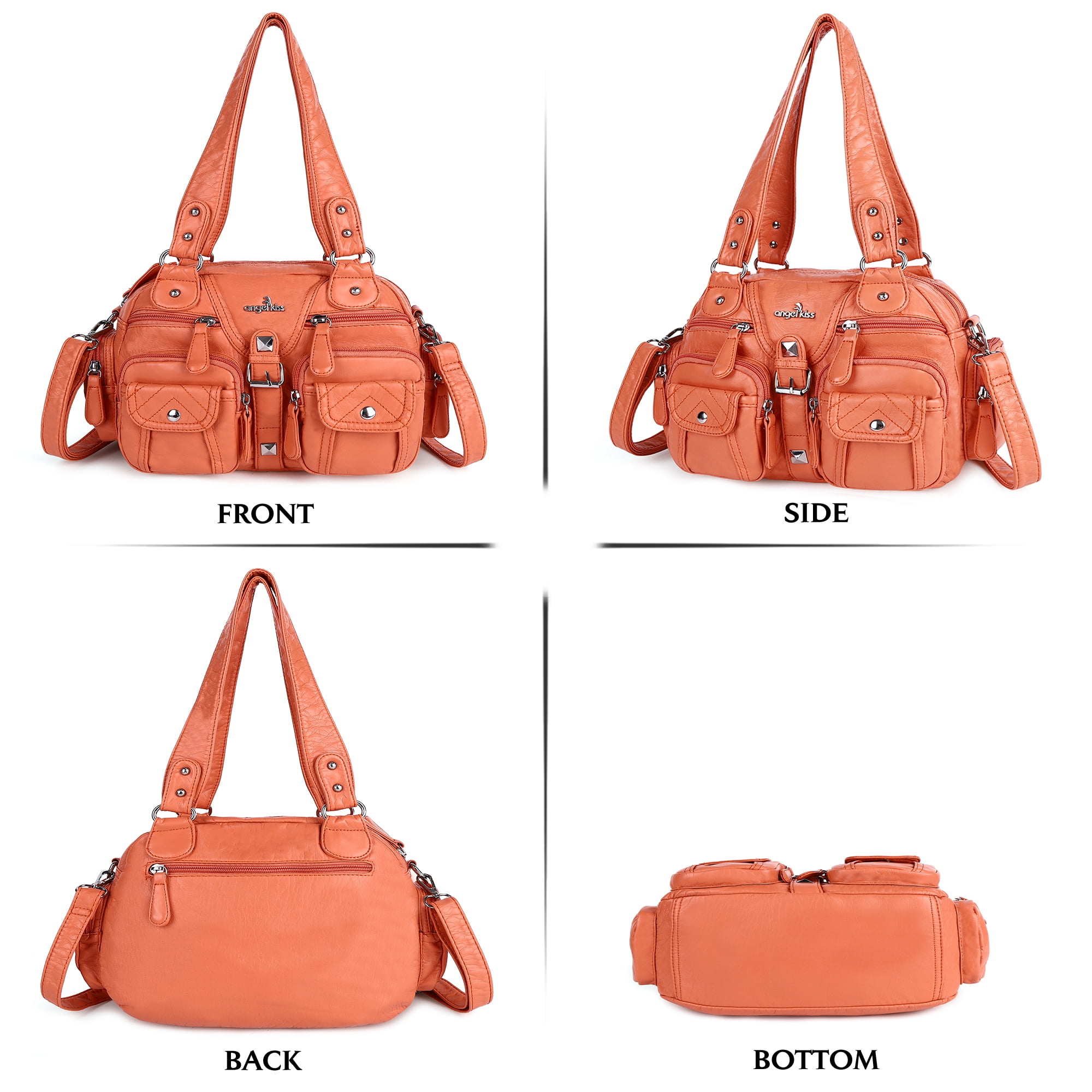 Small Crossbody Purse For Women - Vegan Leather, Multi Pocket, Adjustable Strap, Embossed Travel Bag