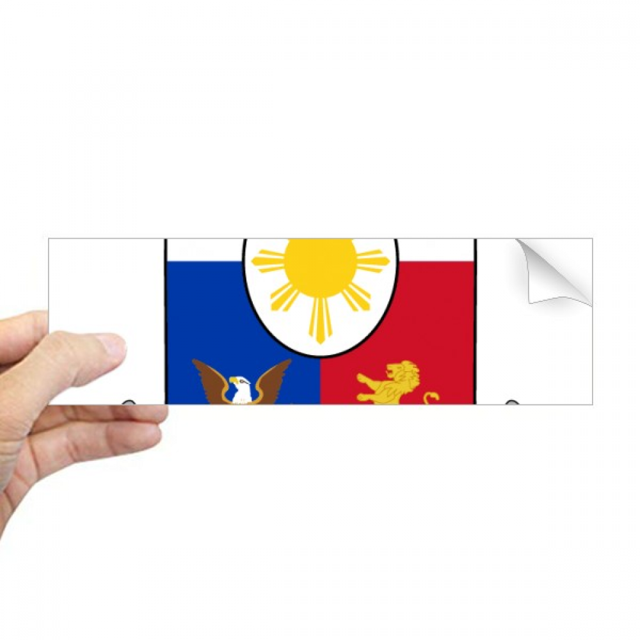 Philippines Asia National Emblem Rectangle Bumper Sticker Notebook Window Decal