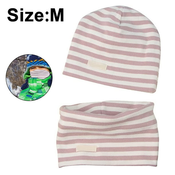 Conjunto de gorro y bufanda de lazo para bebés, niños y niñas, gorros tejidos de algodón suave para niños, gorro y bufandas con cuello para niños pequeños