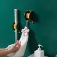 thumbnail image 2 of Clip de soporte de fregona montado en la pared | Soporte de almacenamiento sin taladro para baño, cocina, balcón | Organizador de plástico con 2 ganchos multiusos | Ahorro de espacio, duradero, 2 of 7