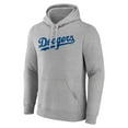 thumbnail image 2 of Men's Heather Gray Los Angeles Dodgers Official Wordmark Pullover Hoodie, 2 of 3