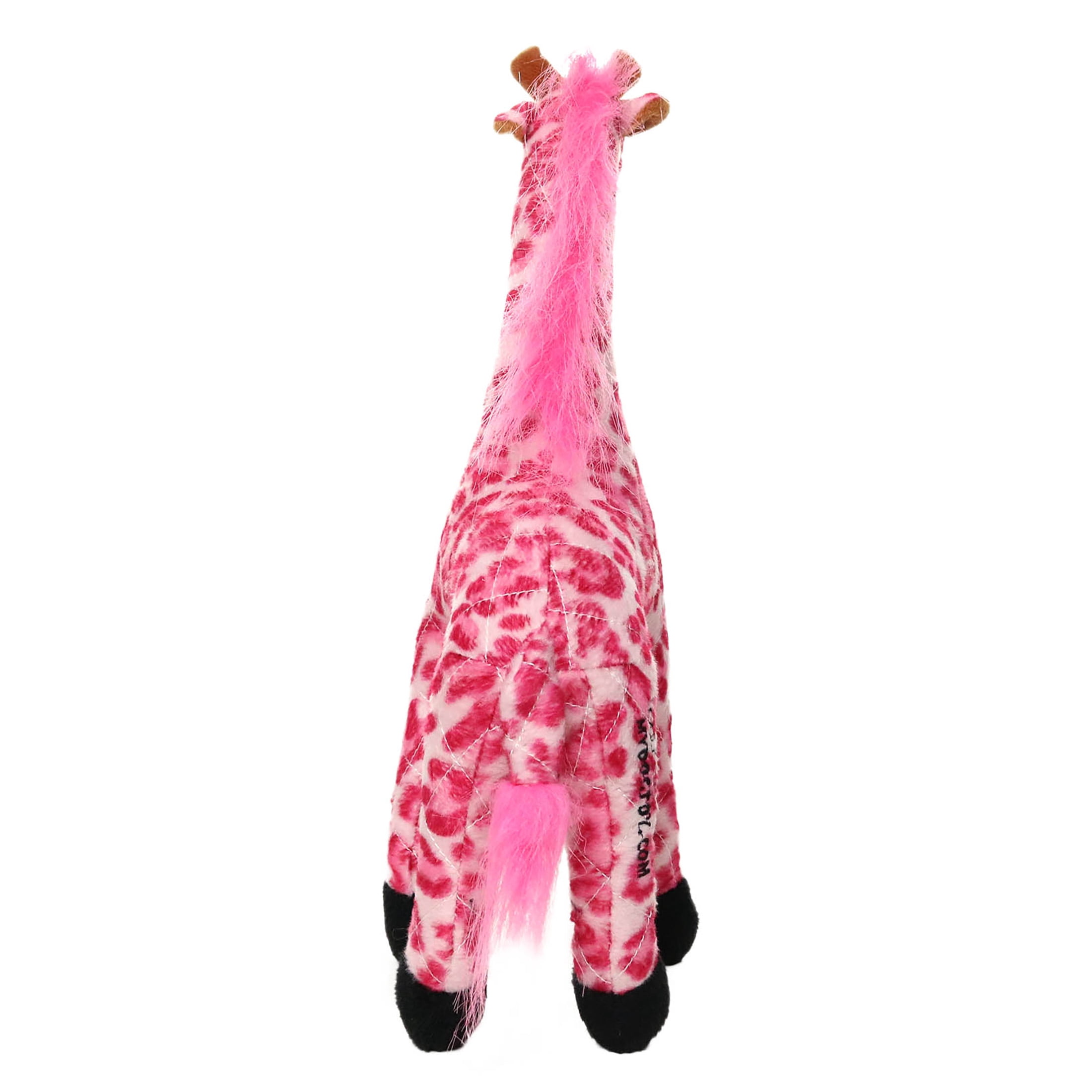Mighty Safari Pink Giraffe Durable Plush Squeaky Dog Toy
