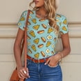 thumbnail image 6 of Logiee Hot Dog Pizza Print Women's Short Sleeve Bodysuit,Crew Neck Soft Comfortable Fit Sexy Top,Body Suit Shirts,Short Sleeve T-Shirts-Large, 6 of 7