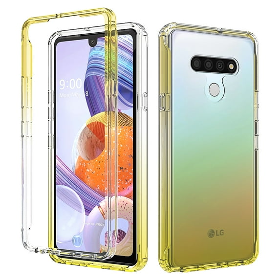 LG Stylo 6 Case, Rosebono Full-Body Rugged Ultra Transparency Hybrid Protective Case With Built-in Screen Protector for LG Stylo 6 (Yellow)