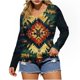 thumbnail image 3 of TaTaai Western Print Blouse Lightweight Soft Women's Fashion Retro Round Neck Long Sleeve Button Detail Loose Casual Spring Daily Wear Top Gift, 3 of 5