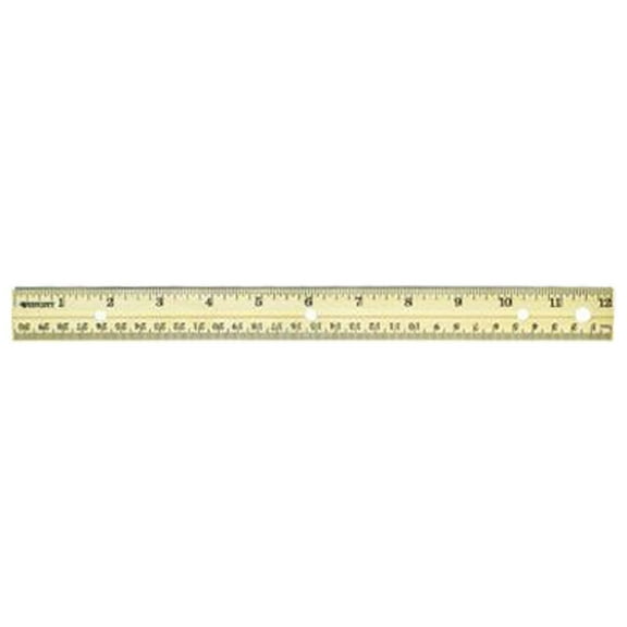 Wescott 10702 Wood Ruler, English/Metric, 12-In. - Quantity 36