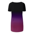 thumbnail image 5 of Bigersell Womens Tunic Tops, Short Sleeve V-Neck T Shirts Casual Loose Blouse for Women Summer Tops Ladies Gradient Print High Low Pullover Shirts C-Purple XXL, 5 of 5